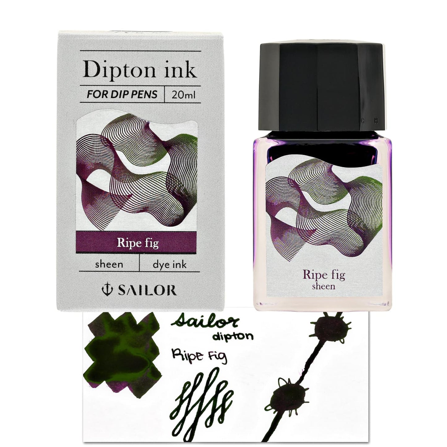 Sailor Compass Dipton Sheen Bottled Ink in Ripe Fig - 20mL Bottled Inks