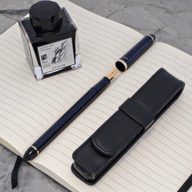 Sailor Compass Fude De Mannen Calligraphy Fountain Pen in Dark Blue - 40 Degree Fude