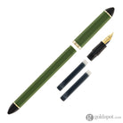 Sailor Compass Fude De Mannen Calligraphy Fountain Pen in Dark Green - 55 Degree Fude Calligraphy Pens