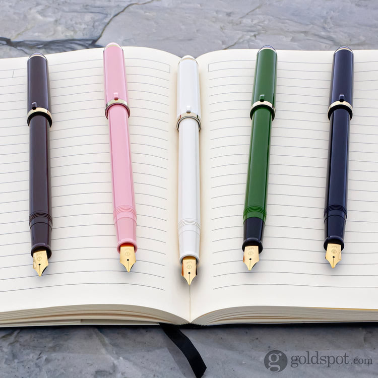 Sailor Compass Fude De Mannen Calligraphy Fountain Pen in Dark Green - 55 Degree Fude Calligraphy Pens