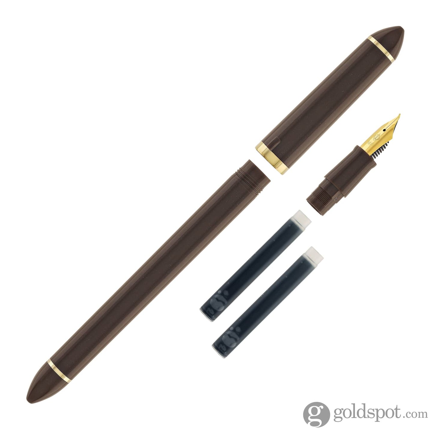 Sailor Compass Fude De Mannen Calligraphy Fountain Pen in Pearl Brown - 40 Degree Fude Calligraphy Pens