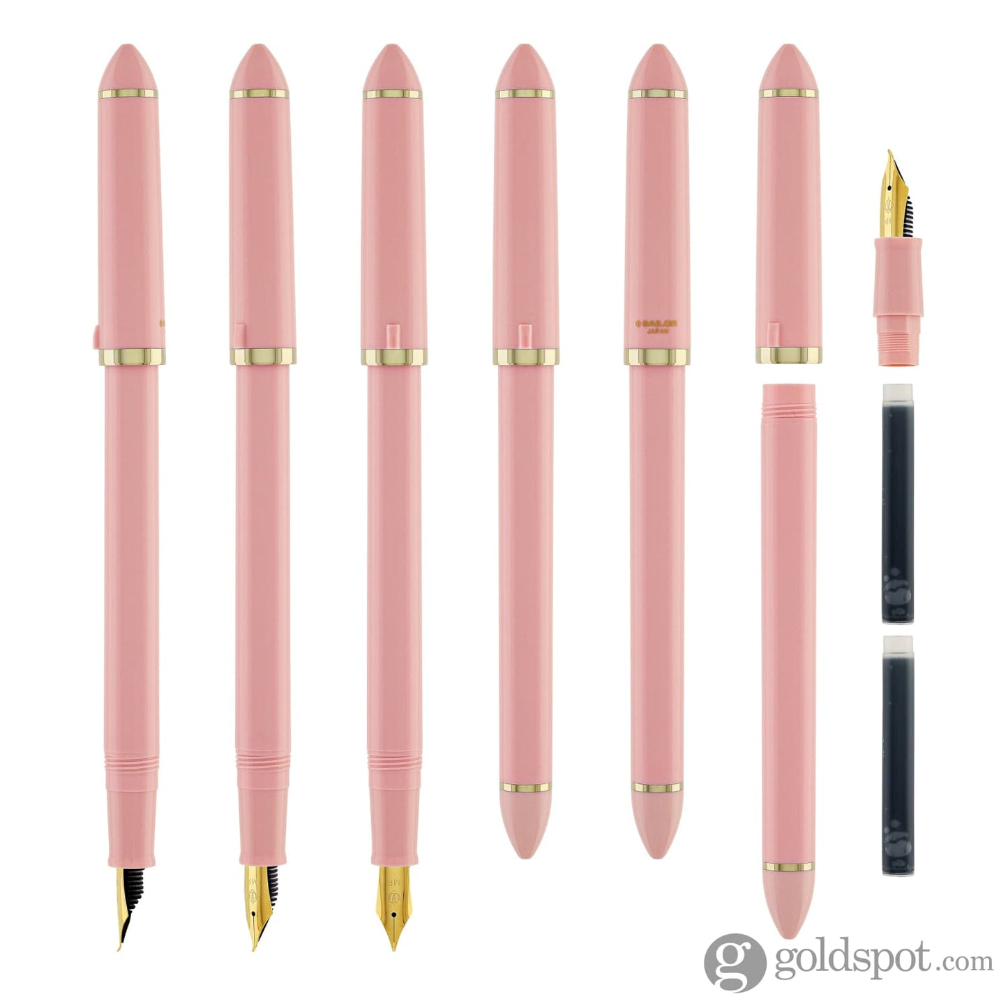 Sailor Compass Fude De Mannen Calligraphy Fountain Pen in Pearl Pink - 40 Degree Fude Calligraphy Pens