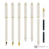 Sailor Compass Fude De Mannen Calligraphy Fountain Pen in Pearl White - 40 Degree Fude Calligraphy Pens
