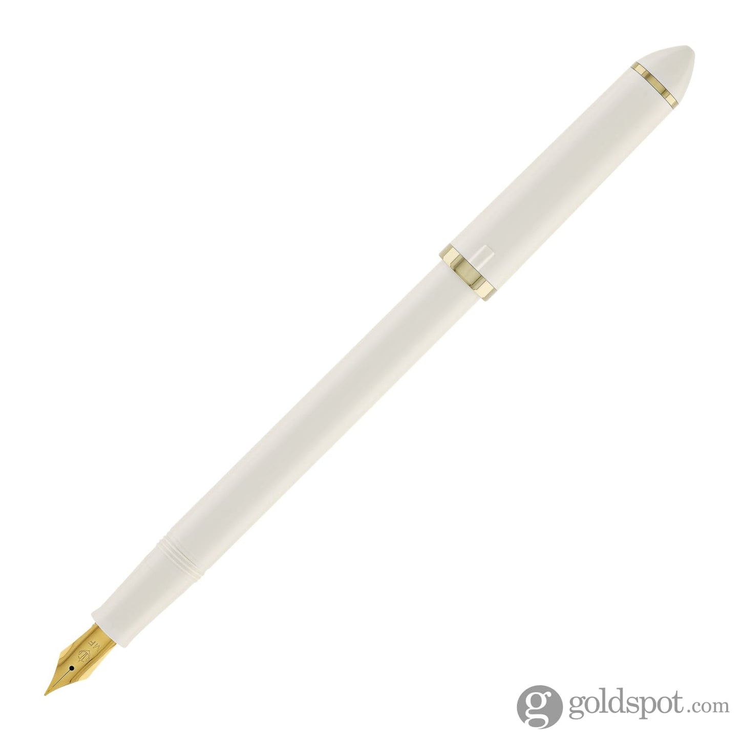 Sailor Compass Fude De Mannen Calligraphy Fountain Pen in Pearl White - 40 Degree Fude Calligraphy Pens