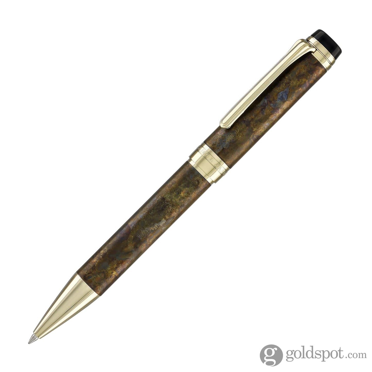 Sailor Cylint Ballpoint Pen in Brown Patina Hanmon-Kujiyaku with Gold IP Trim Ballpoint Pens