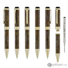 Sailor Cylint Ballpoint Pen in Brown Patina Hanmon-Kujiyaku with Gold IP Trim Ballpoint Pens