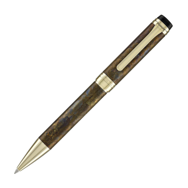 Sailor Cylint Ballpoint Pen in Brown Patina Hanmon-Kujiyaku with Gold IP Trim Ballpoint Pens