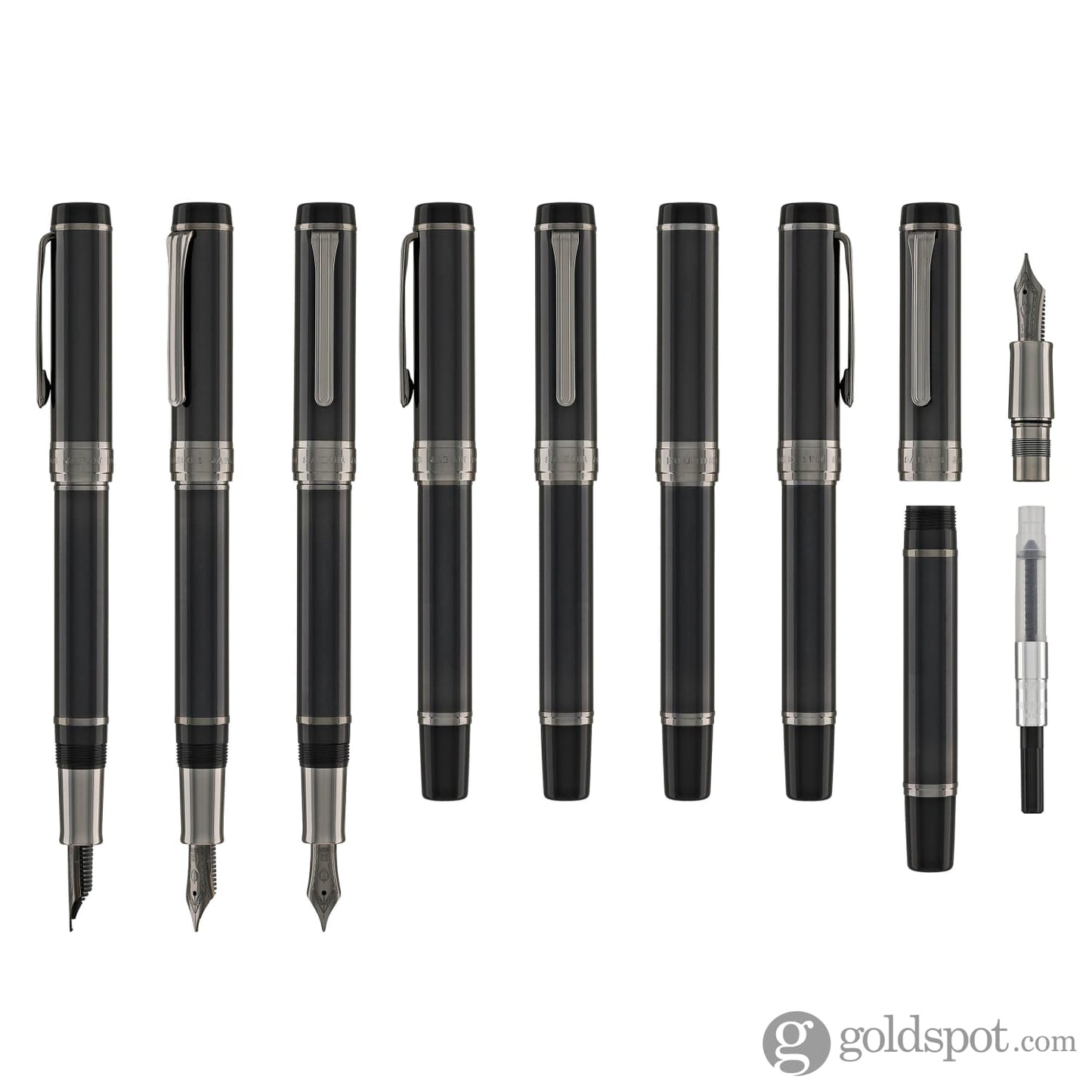 Sailor Cylint Fountain Pen in Black Stainless Steel - 21kt Gold Nib Fountain Pen