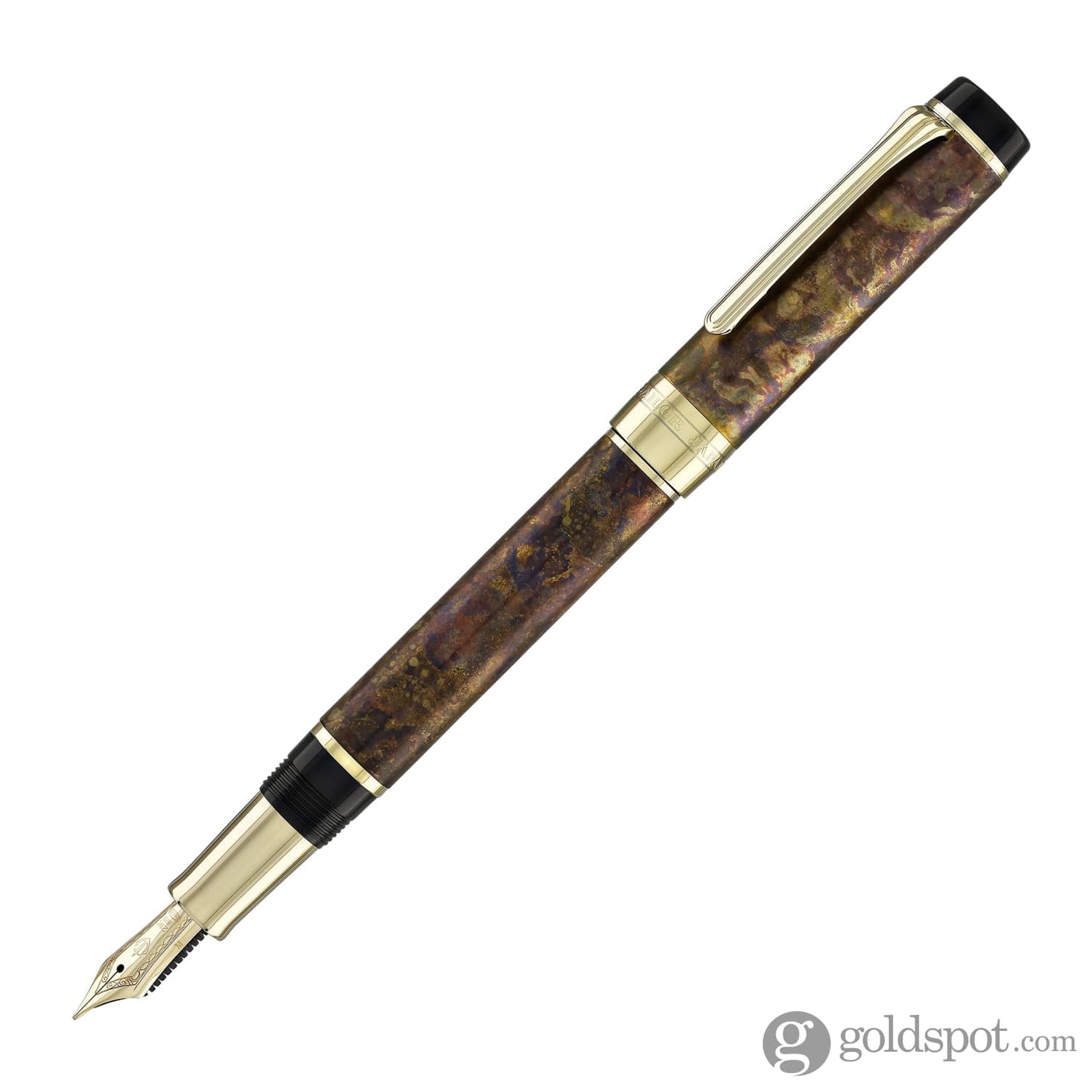Sailor Cylint Fountain Pen in Brown Patina Hanmon-Kujiyaku with Gold IP Trim - 21kt Gold Nib Fountain Pen