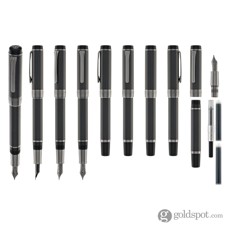 Sailor Cylint Fountain Pen in Matte Black Stainless Steel - 21kt Gold Nib Fountain Pen