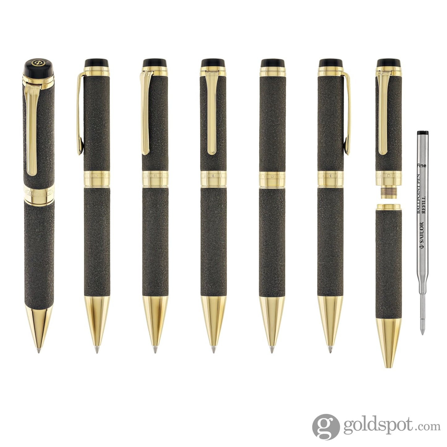 Sailor Cylint Niigata Shikki Ballpoint Pen in Oborogin (Hazy Silver) with Gold IP Trim Ballpoint Pens