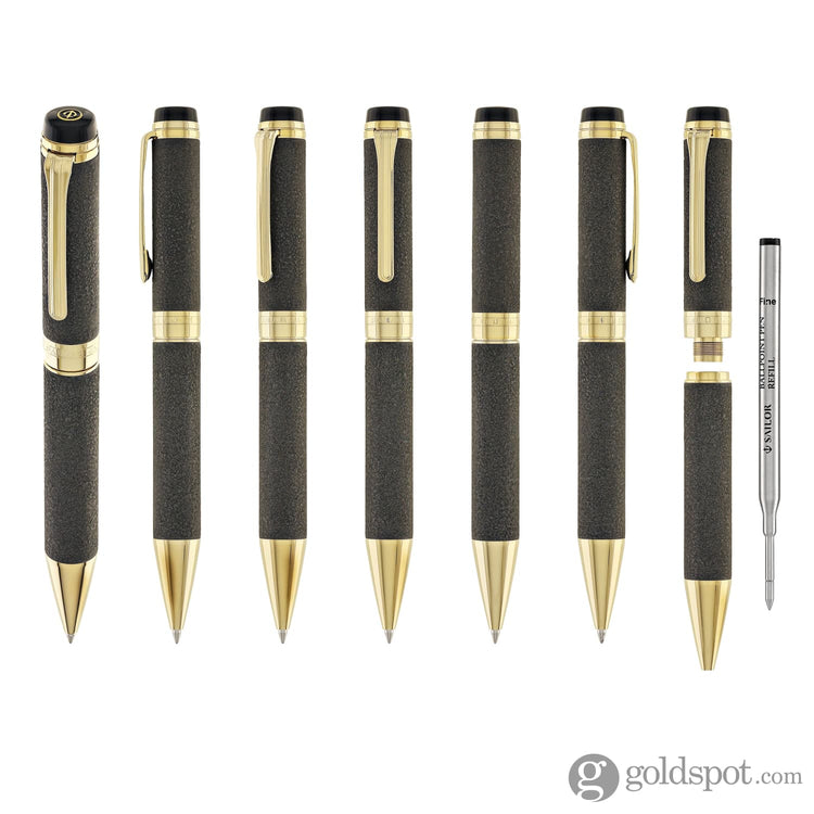 Sailor Cylint Niigata Shikki Ballpoint Pen in Oborogin (Hazy Silver) with Gold IP Trim Ballpoint Pens