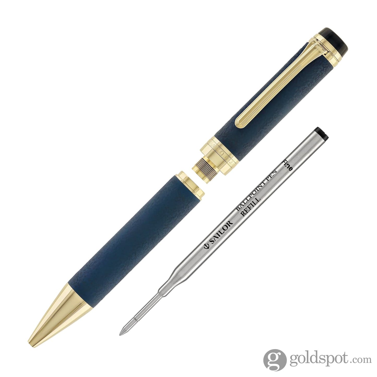 Sailor Cylint Niigata Shikki Ballpoint Pen in Ruri (Lapis Lazuli Blue) with Gold IP Trim Ballpoint Pens