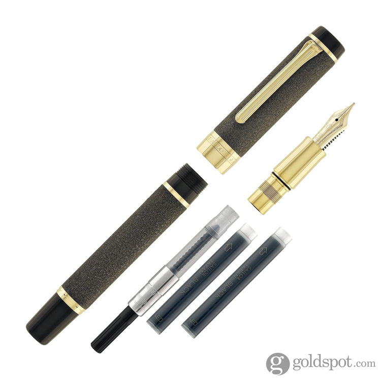 Sailor Cylint Niigata Shikki Fountain Pen in Oborogin (Hazy Silver) with Gold IP Trim - 21kt Gold Nib Fountain Pen