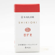 Sailor Four Seasons Shikiori Ink Cartridges in Irori (Hearth Red) Pack of 8