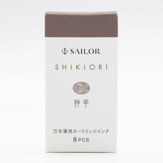 Sailor Four Seasons Shikiori Ink Cartridges in Kamoshika (Sepia-Brown) Pack of 8