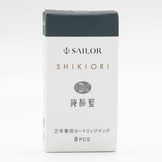 Sailor Four Seasons Shikiori Ink Cartridges in Miruai (Seaweed Indigo) Pack of 8