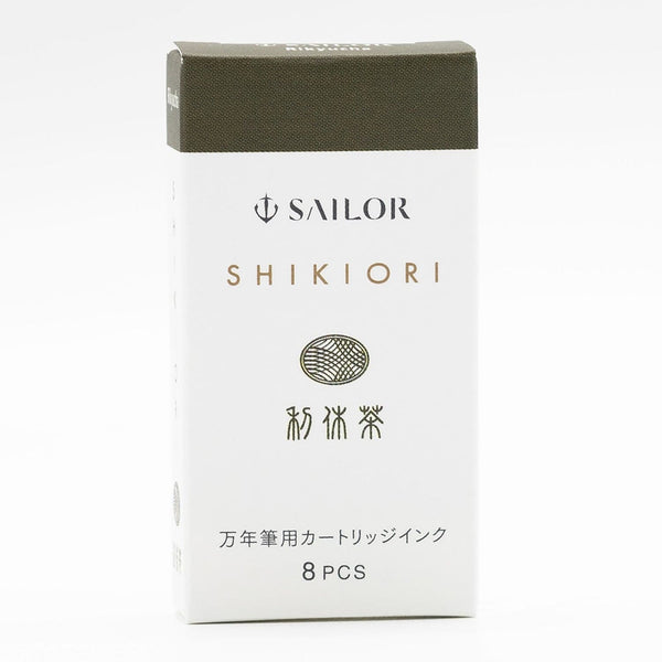 Sailor Four Seasons Shikiori Ink Cartridges in Rikyu-Cha (Tea Green Brown) Fountain Pen Cartridges