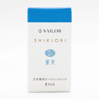 Sailor Four Seasons Shikiori Ink Cartridges in Souten (Azure Sky) Pack of 8