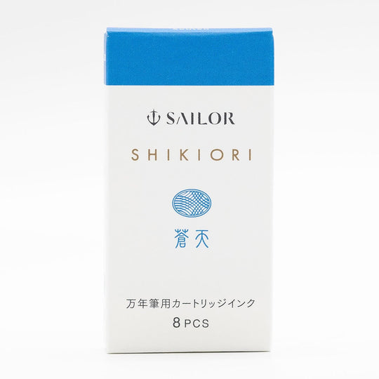 Sailor Four Seasons Shikiori Ink Cartridges in Souten (Azure Sky) Pack of 8