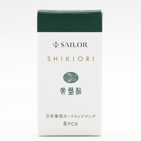 Sailor Four Seasons Shikiori Ink Cartridges in Tokiwa-Matsu (Pine Green) Pack of 8