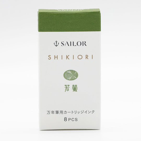 Sailor Four Seasons Shikiori Ink Cartridges in Waka-Uguisu (Brownish Green) Pack of 8