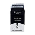 Sailor Jentle Ink Cartridges in Black - Pack of 12 Fountain Pen Cartridges