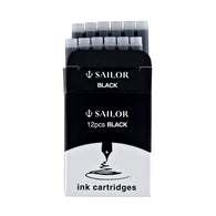 Sailor Jentle Ink Cartridges in Black - Pack of 12