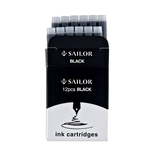 Sailor Jentle Ink Cartridges in Black - Pack of 12