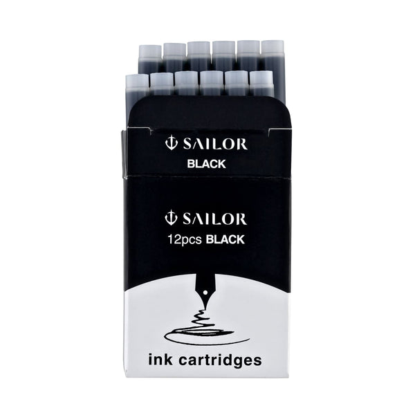 Sailor Jentle Ink Cartridges in Black - Pack of 12 Fountain Pen Cartridges