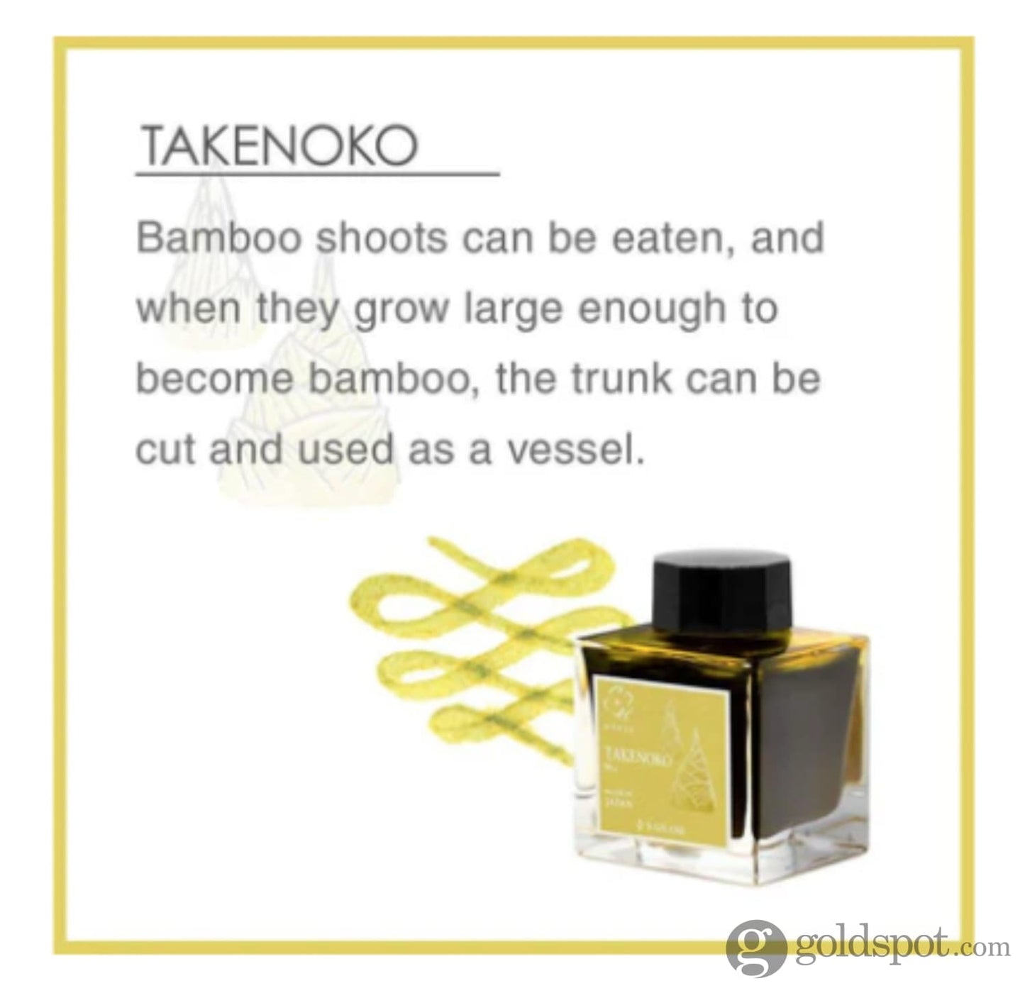 Sailor Manyo Bottled Ink in Takenoko (Bamboo Shoots) - 50 mL - Limited Edition Bottled Ink
