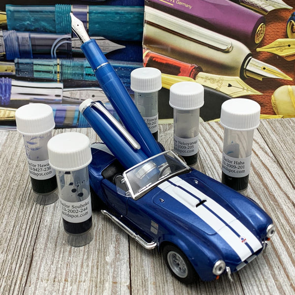 Sailor Pro Gear Slim Fountain Pen in Blue Cobra - 14kt Gold Nib with Special Gifts Fountain Pen