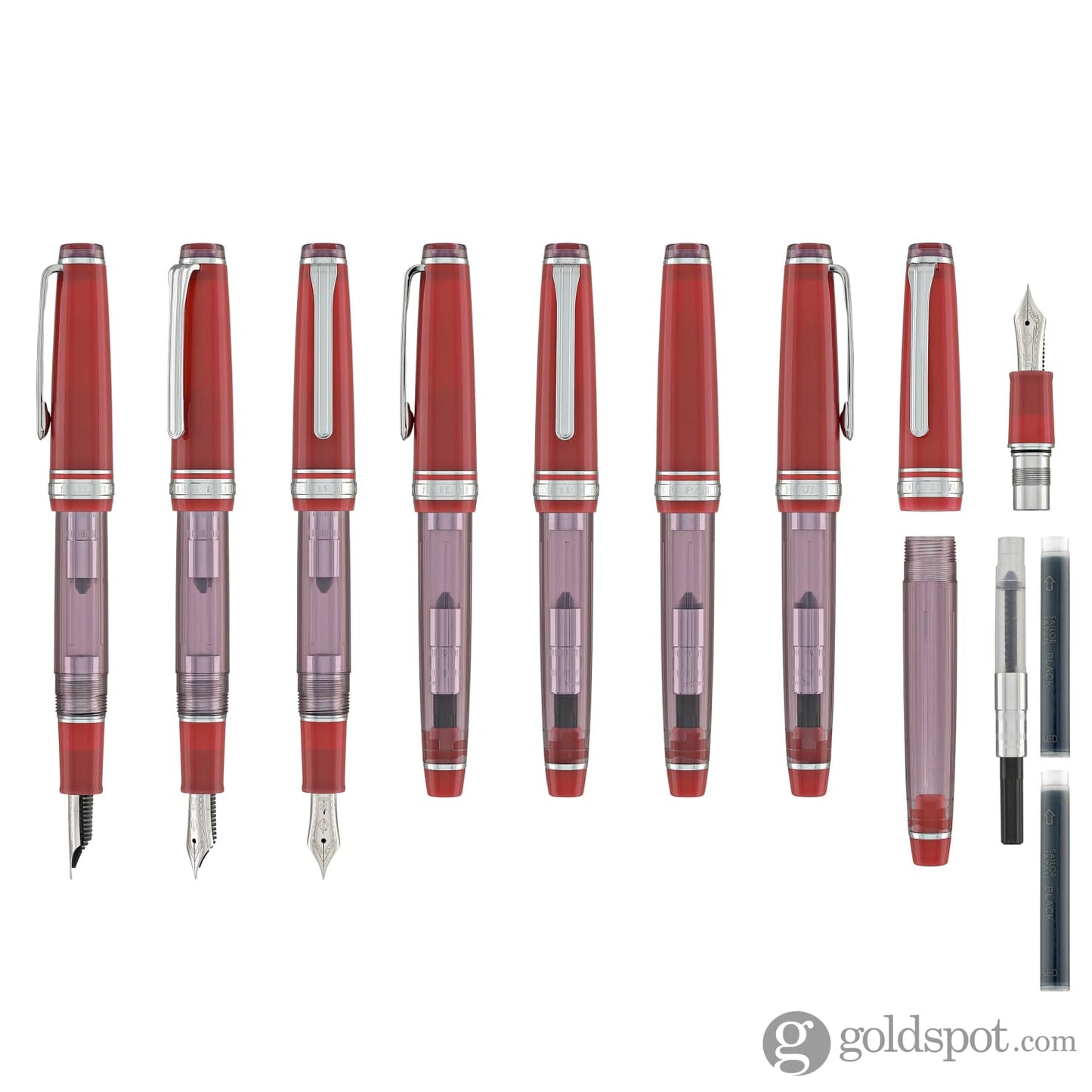 Sailor Pro Gear Slim Fountain Pen in Manyo #2 Series Wisteria (Scarlet Wisteria / Wisteria) - 14K Gold Fountain Pen