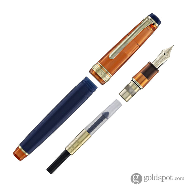 Sailor Pro Gear Slim Fountain Pen in Manyo #3 Series Persimmon - 14K Gold Nib and Budo Bottled Ink - 50mL Fountain Pen