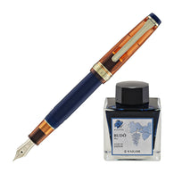 Sailor Pro Gear Slim Fountain Pen in Manyo #3 Series Persimmon - 14K Gold Nib and Budo Bottled Ink - 50mL