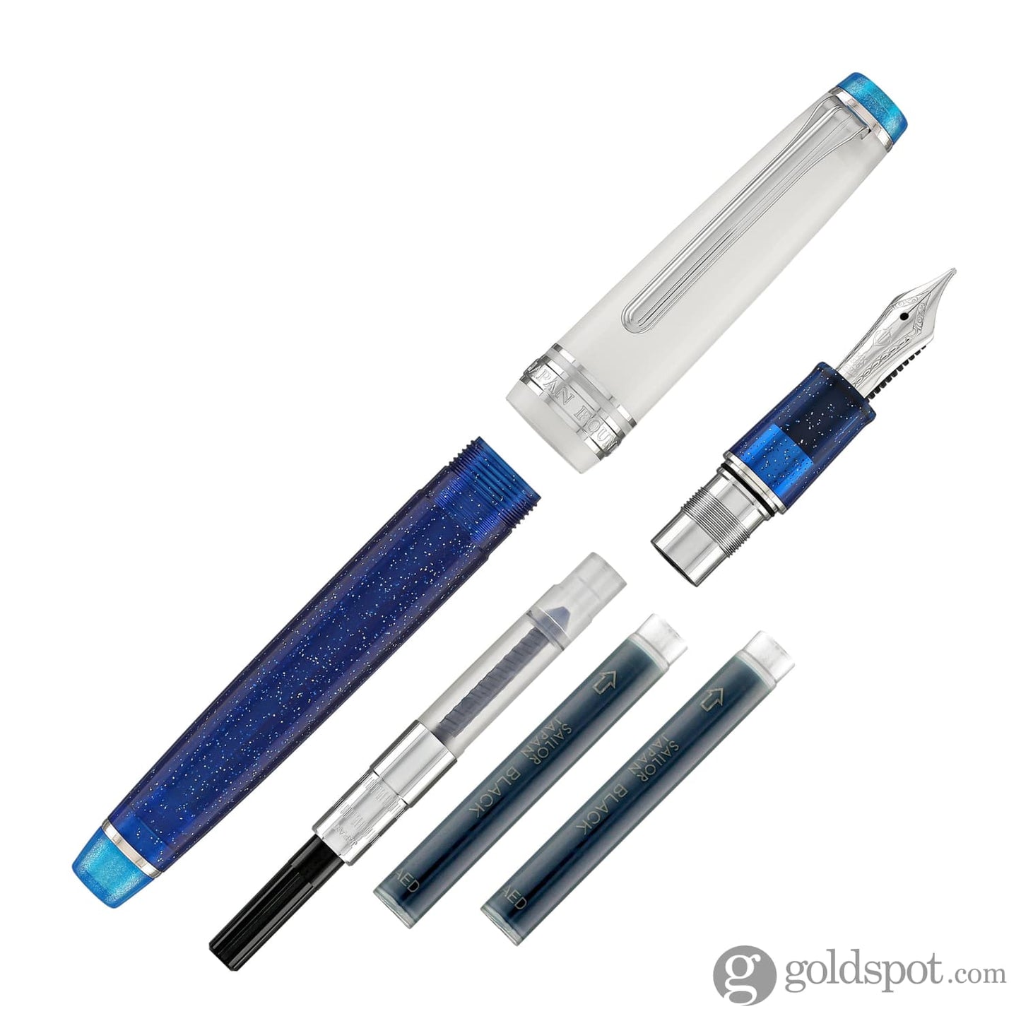 Sailor Pro Gear Slim Fountain Pen in Sunlight from the Ocean Floor with Silver Trim - 14K Gold Fountain Pen