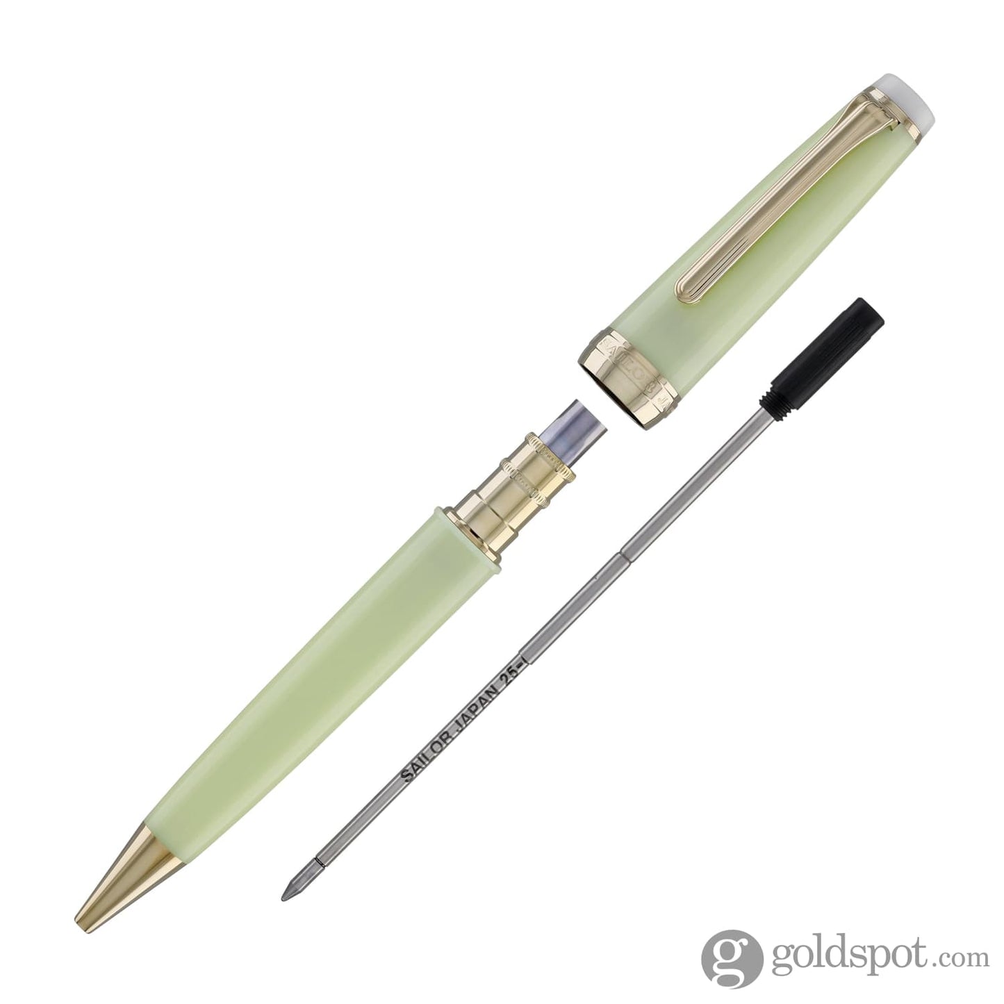 Sailor Pro Gear Slim Shikiori Noyama No Uta Ballpoint Pen in Warbling is in the Air - ’Haru-tsuge-dori’ with Gold Trim Ballpoint Pens