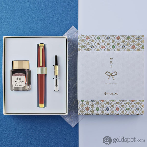 Sailor Pro Gear Slim “Wagashi” Japanese Sweets Fountain Pen in Nerikiri Ink Set - 14K Gold Fountain Pen