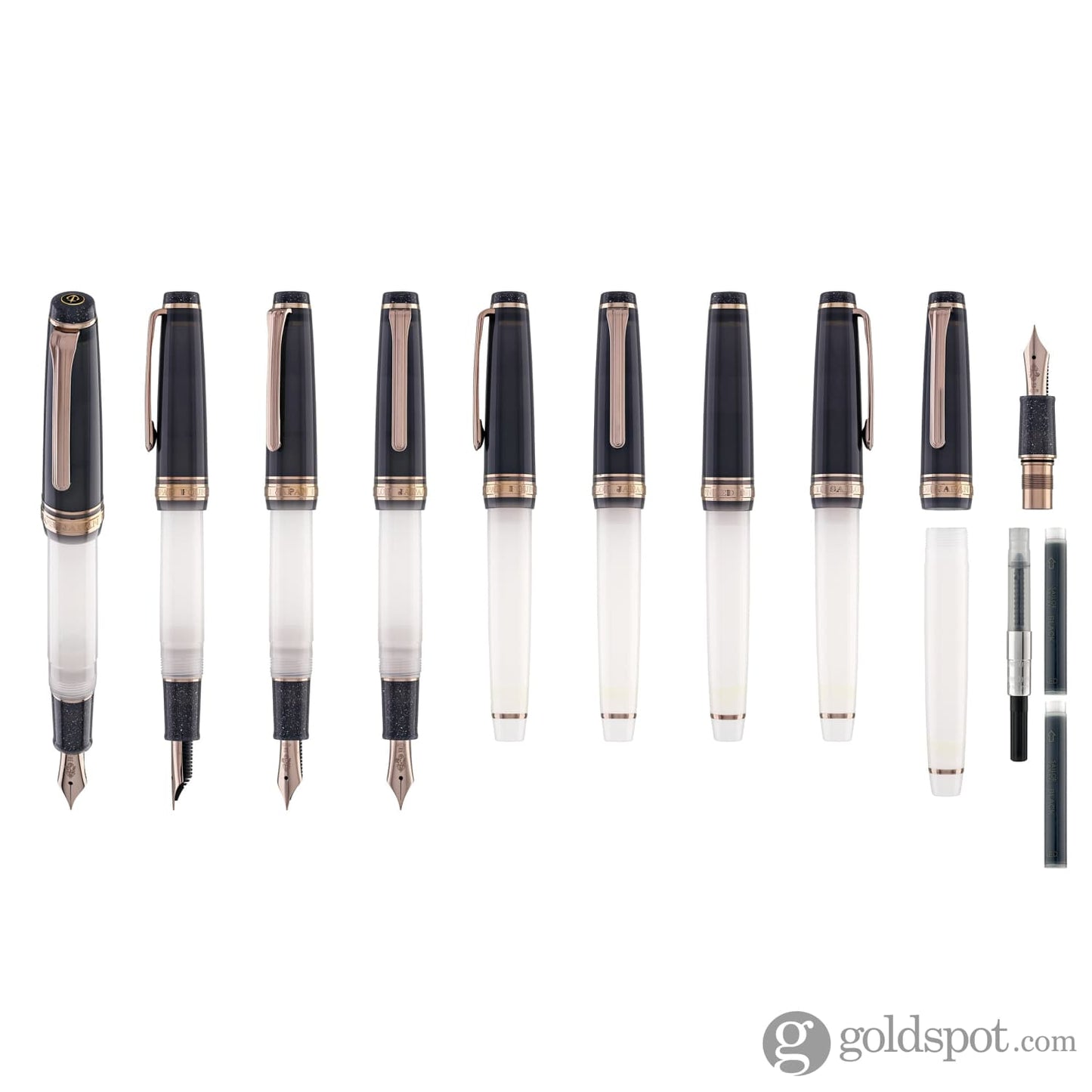 Sailor Professional Gear Slim ’Dried Flower 2’ Collection Fountain Pen in Black Rose - 14k Gold Fountain Pen