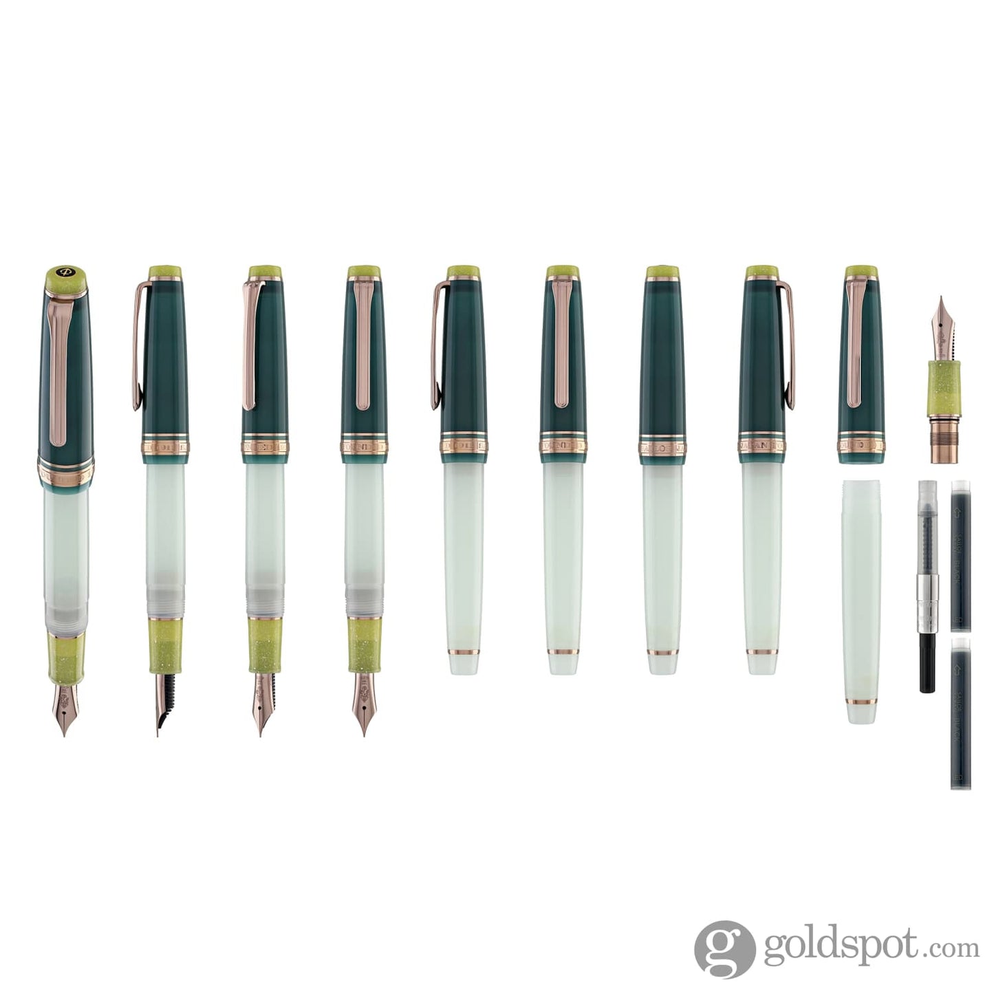 Sailor Professional Gear Slim ’Dried Flower 2’ Collection Fountain Pen in Eucalyptus - 14k Gold Fountain Pen