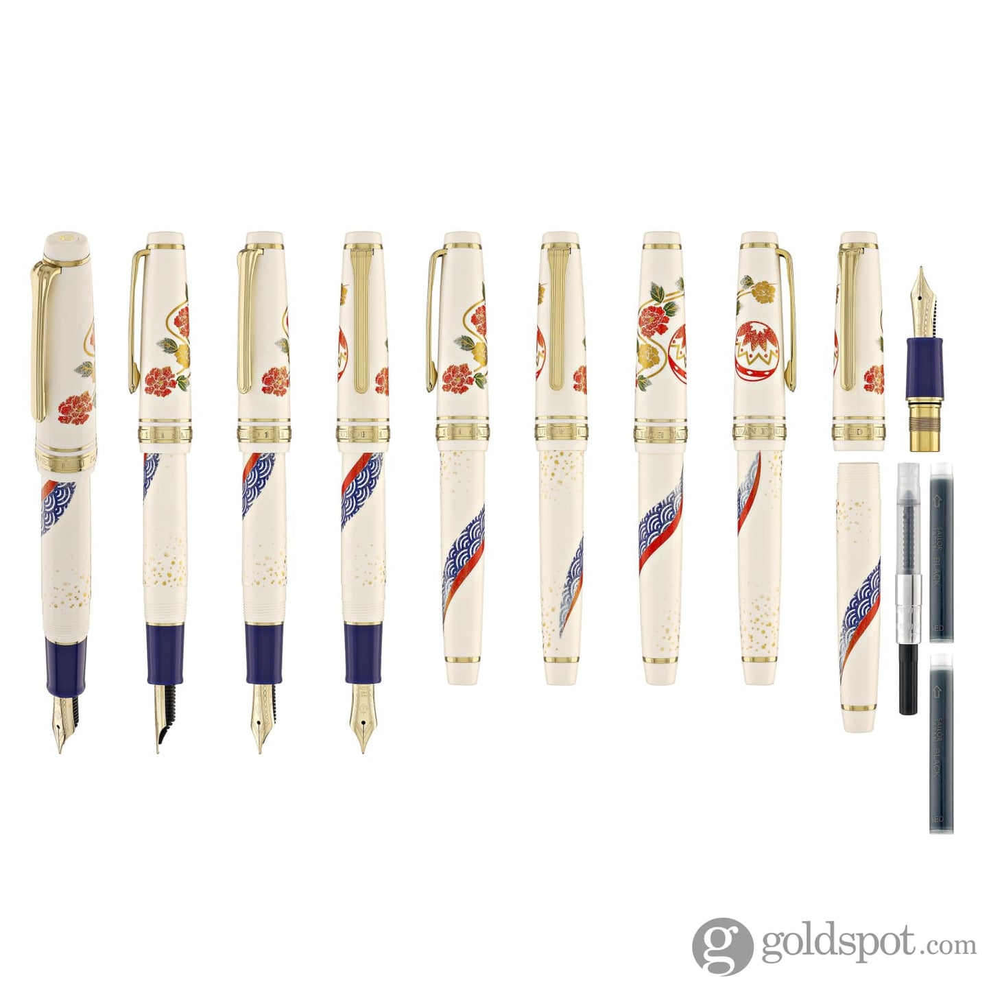 Sailor Professional Gear Slim ’Kimono’ Fountain Pen in Happiness with Gold IP - 14K Gold Fountain Pen