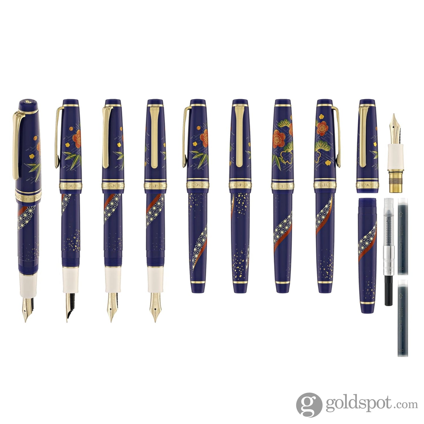 Sailor Professional Gear Slim ’Kimono’ Fountain Pen in Longevity with Gold IP - 14K Gold Fountain Pen