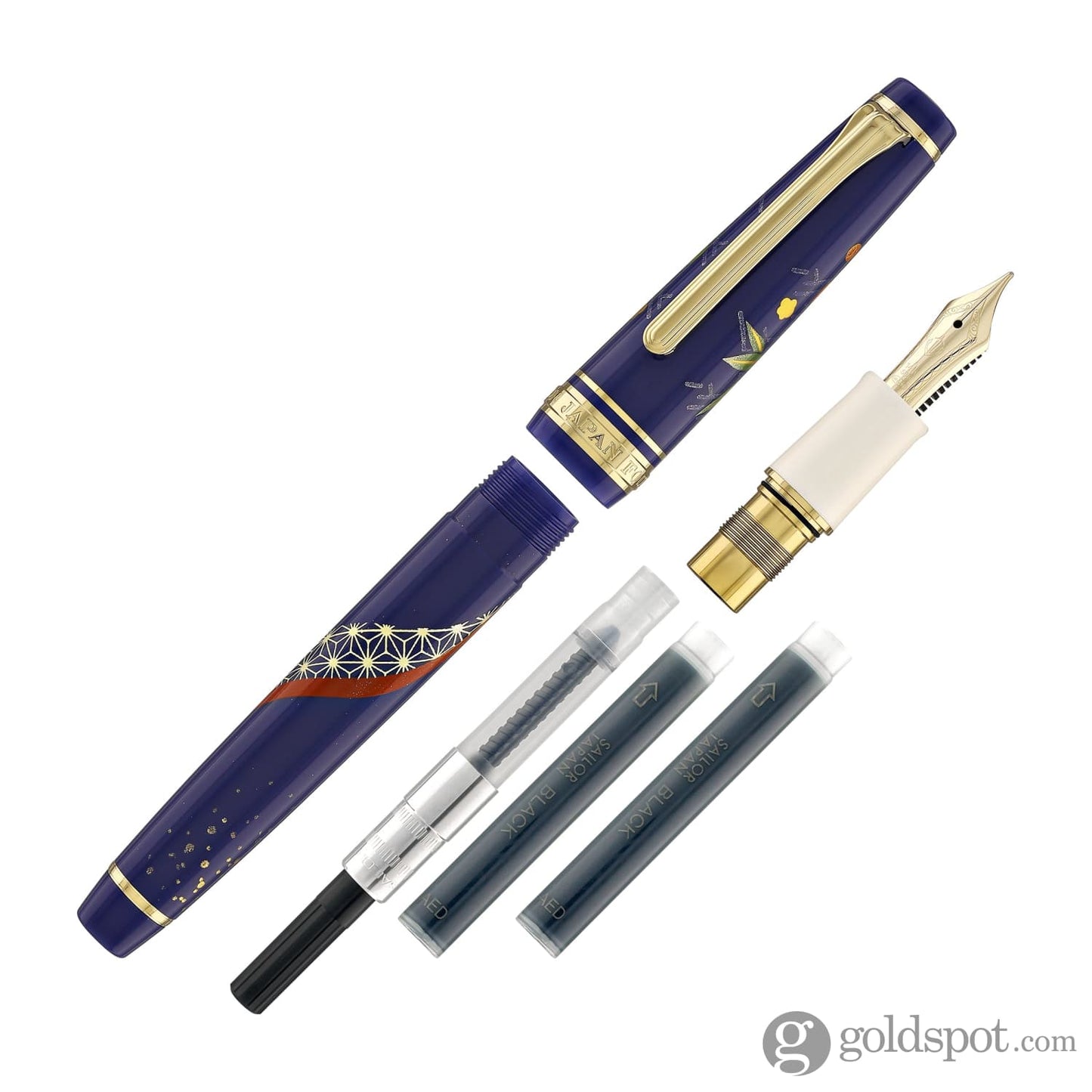 Sailor Professional Gear Slim ’Kimono’ Fountain Pen in Longevity with Gold IP - 14K Gold Fountain Pen