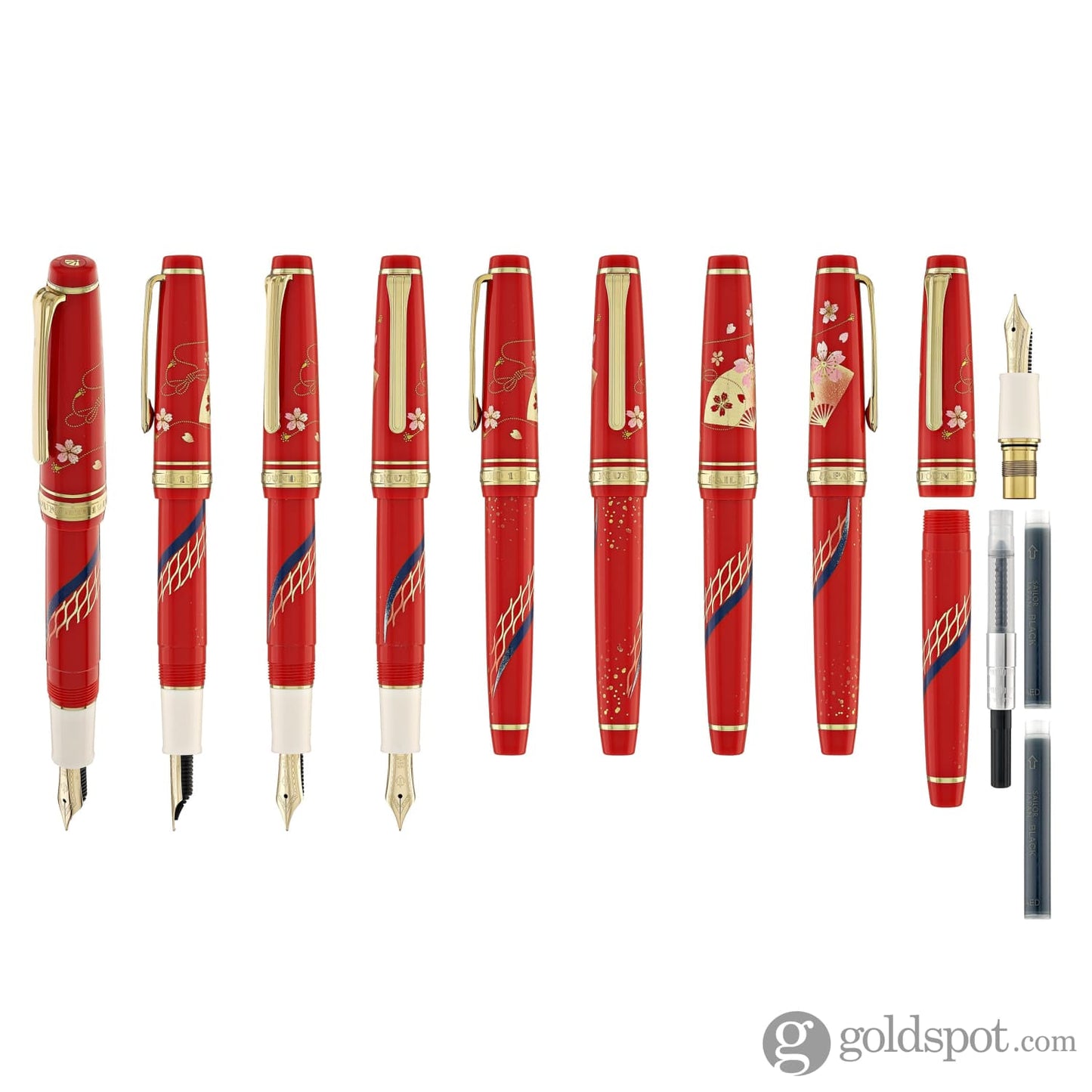 Sailor Professional Gear Slim ’Kimono’ Fountain Pen in Prosperity with Gold IP - 14K Gold Fountain Pen