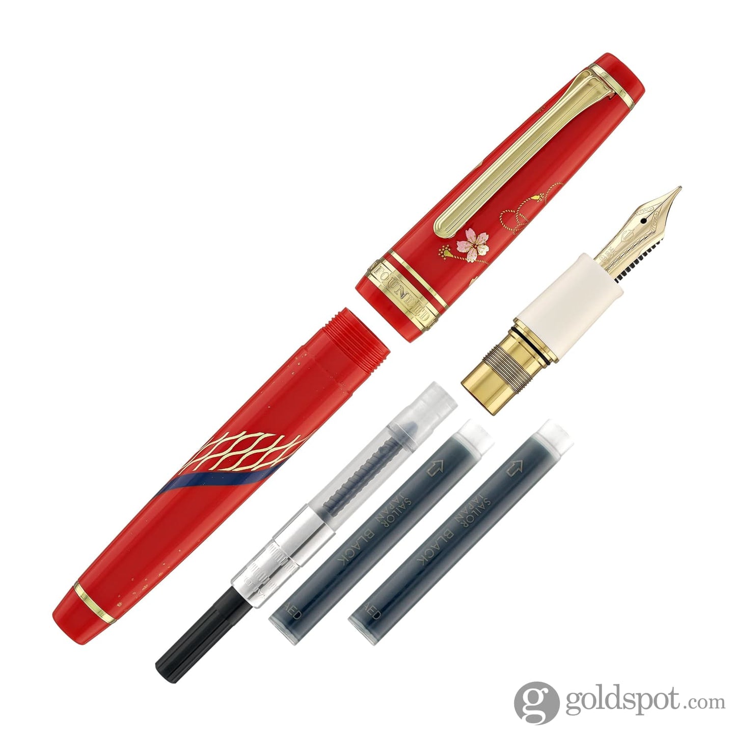 Sailor Professional Gear Slim ’Kimono’ Fountain Pen in Prosperity with Gold IP - 14K Gold Fountain Pen
