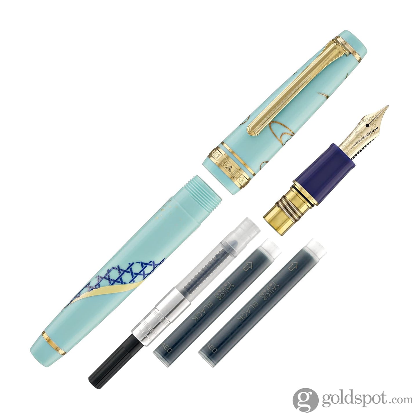 Sailor Professional Gear Slim ’Kimono’ Fountain Pen in Protective Charm with Gold IP - 14K Gold Fountain Pen
