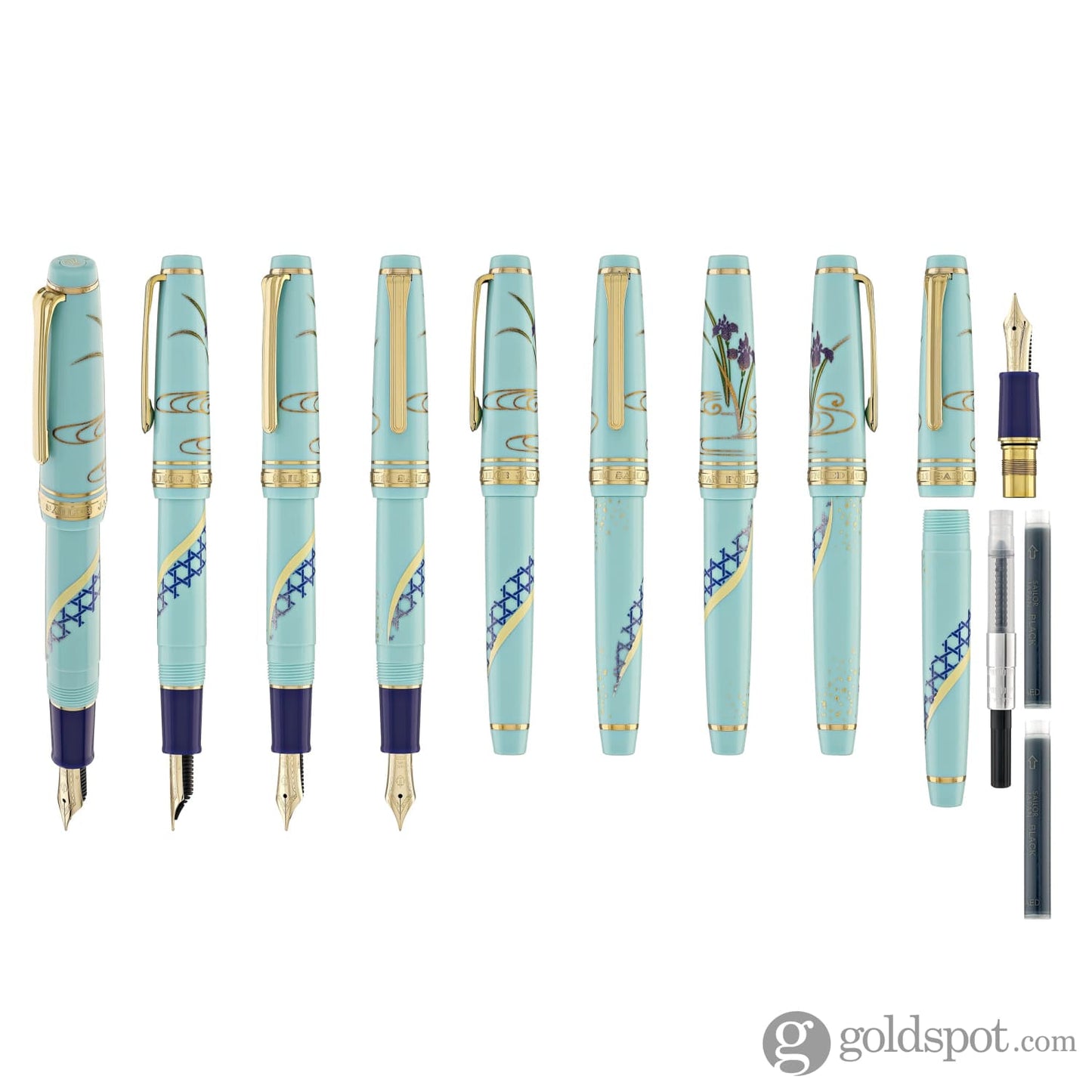 Sailor Professional Gear Slim ’Kimono’ Fountain Pen in Protective Charm with Gold IP - 14K Gold Fountain Pen