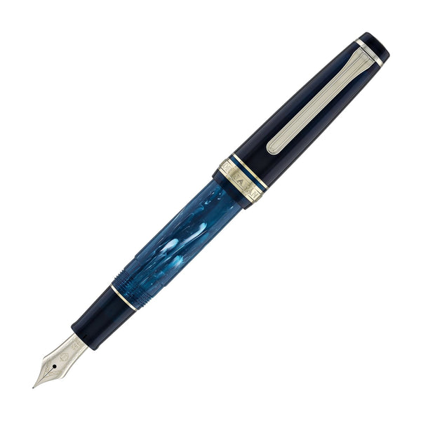 Sailor Professional Gear Slim Mini ’Rencontre’ #4 Series Fountain Pen in La Mer (The Sea) - 14k Gold Medium Fine Point Fountain Pen