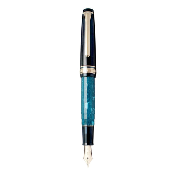 Sailor Professional Gear Slim Mini ’Rencontre’ #4 Series Fountain Pen in La Mer (The Sea) - 14k Gold Medium Fine Point Fountain Pen