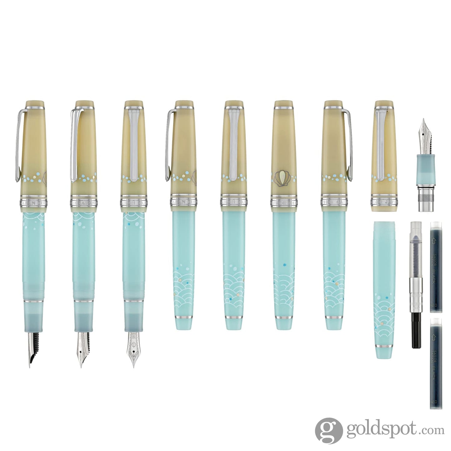 Sailor Professional Gear Slim ’Princess Raden’ Fountain Pen in Princess Koto with Silver Trim - 14K Gold